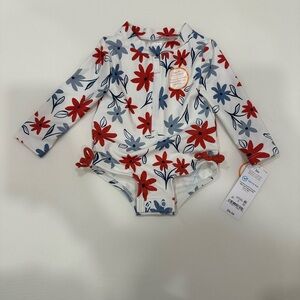 Carter's Red and Blue Floral Rashguard